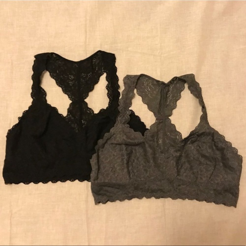 Black and Grey Lace Bralette